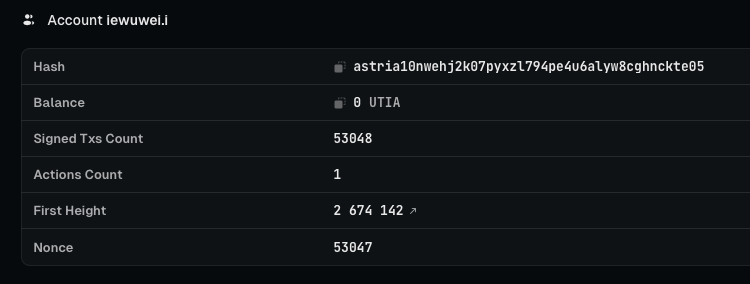 Celestials section on an Astrotrek account page